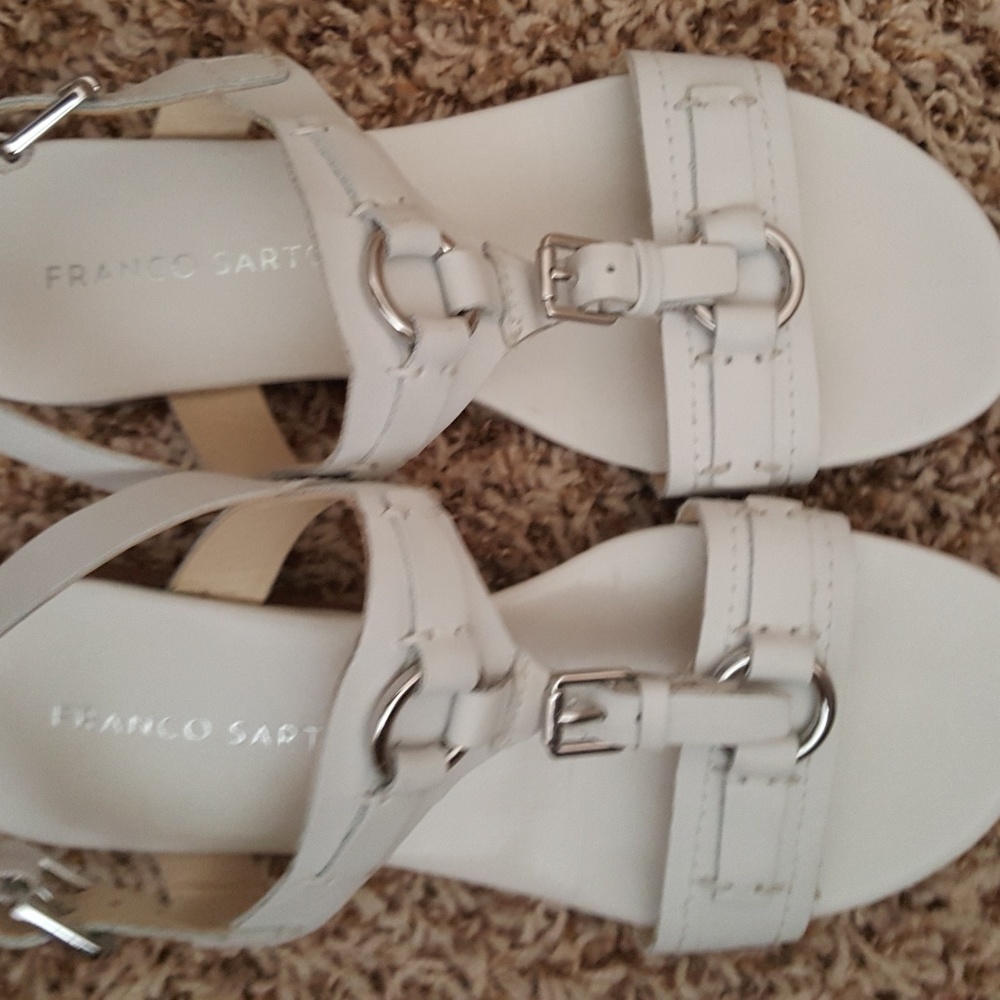 White leather sandals